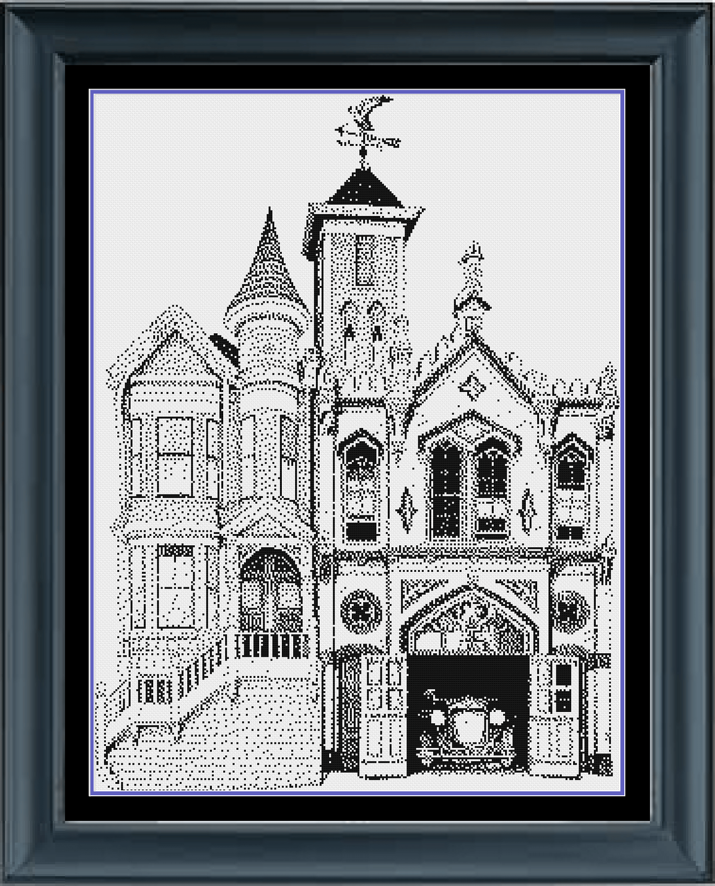 Stitching Jules Design Cross Stitch Pattern Vintage Victorian Firehouse Cross Stitch Pattern Monochrome Instant PDF Download